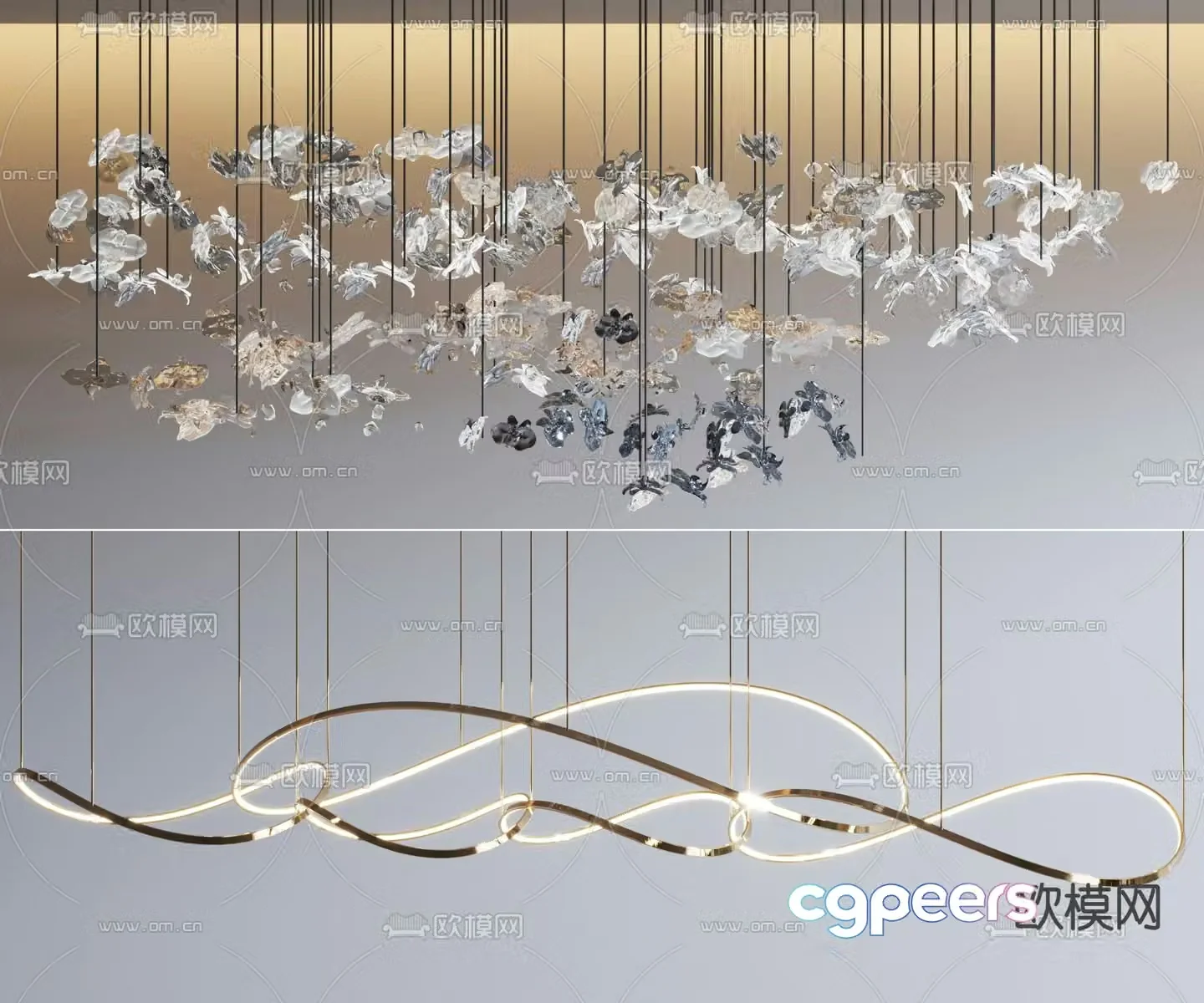 Modern chandelier crystal chandelier 3d model