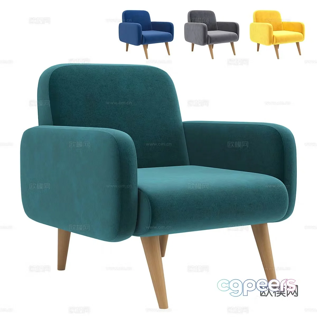 Modern Nordic leisure chair 3d model