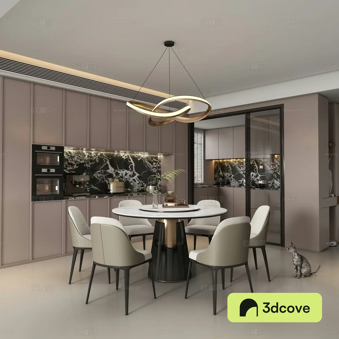 Modern restaurant dining table and chair