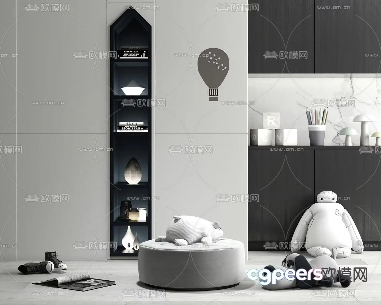 Modern children’s decorative cabinet 3d model