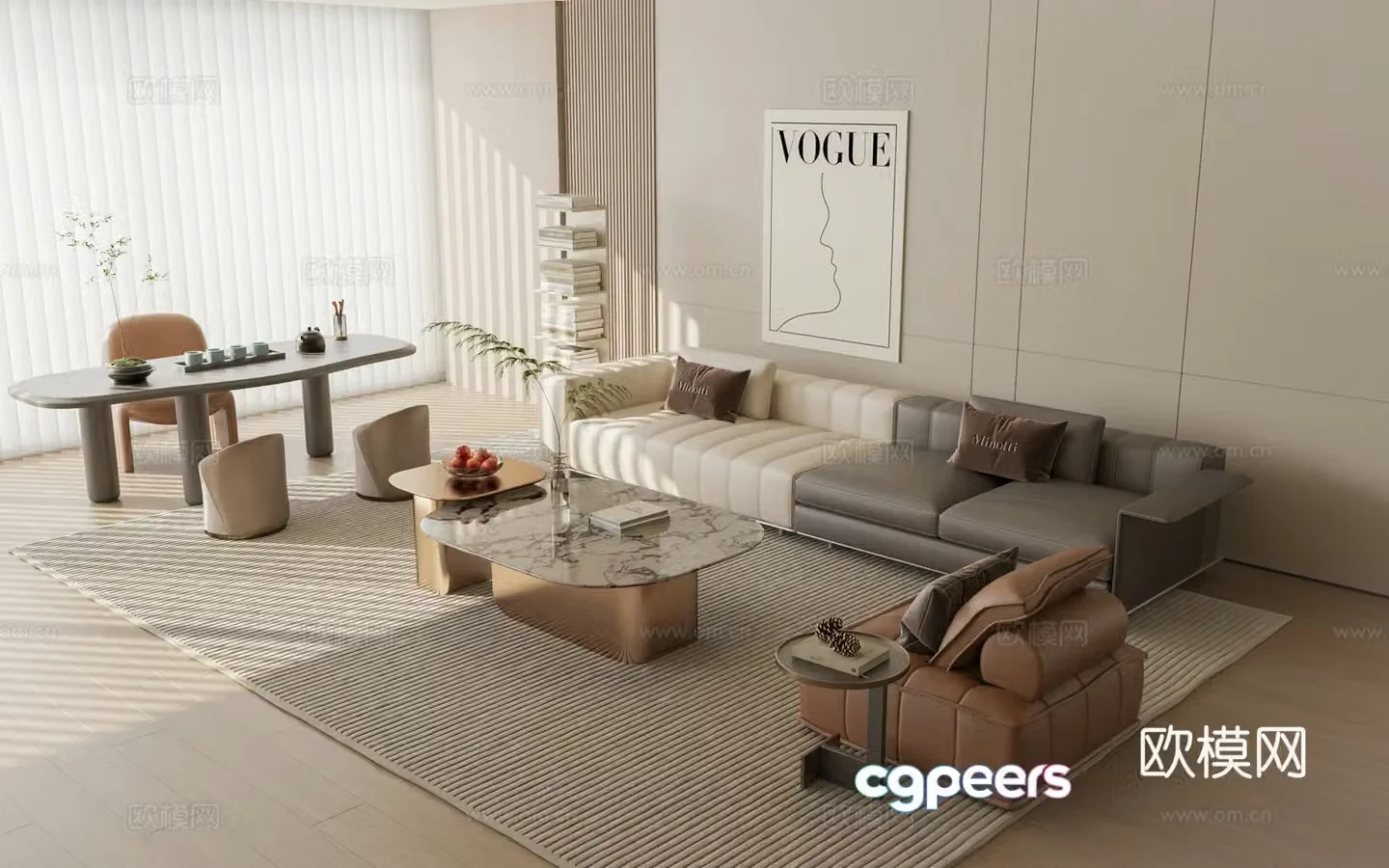minotti modular sofa 3d model