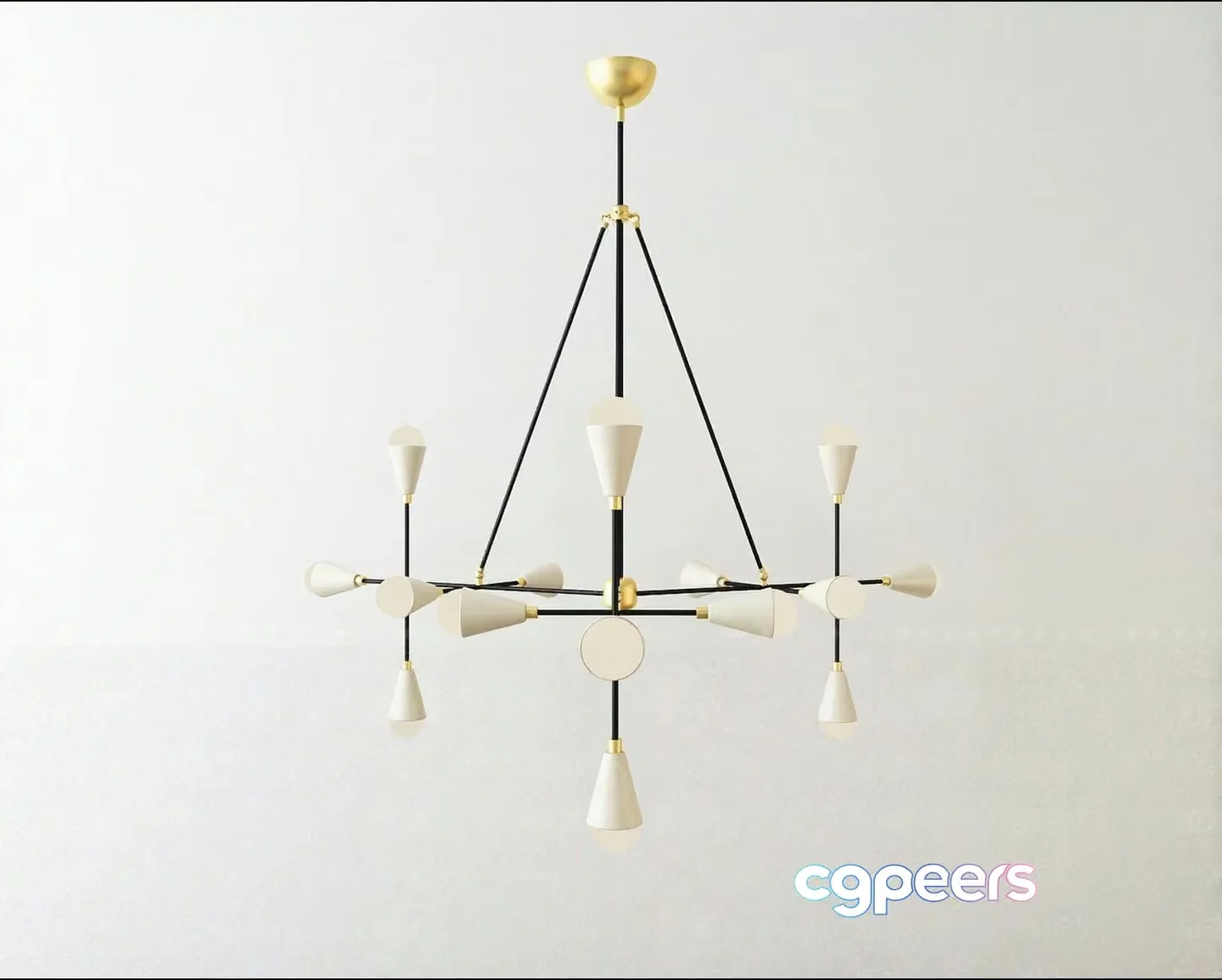 Gold Light Fixture 3D Model – 9920 – VRAY Render