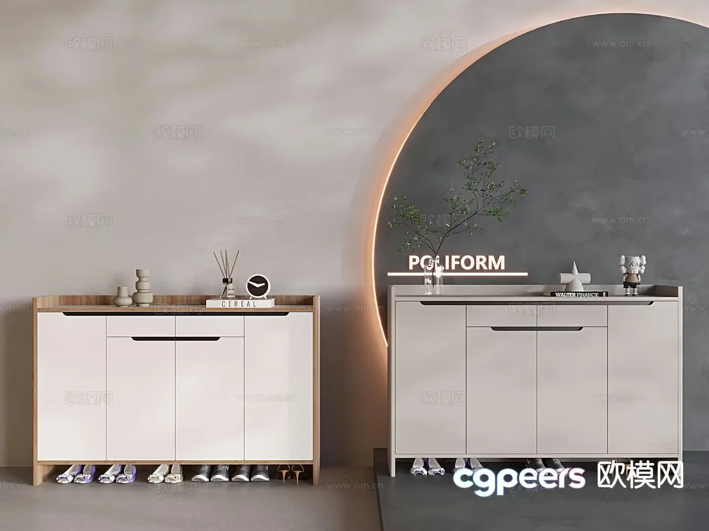 Modern entrance shoe cabinet storage shoe cabinet 3d model
