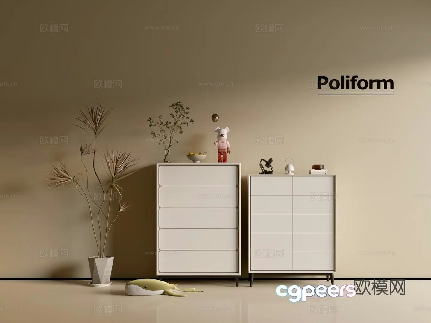 Modern cream wind chest of cabinet ins wind minimalist wind cabinet whole cabinet sideboard balcony cabinet 3d model