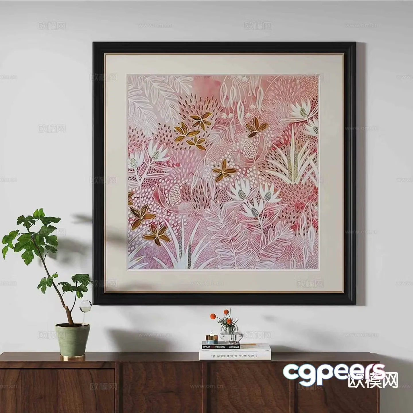 French hanging painting decorative painting 3d model