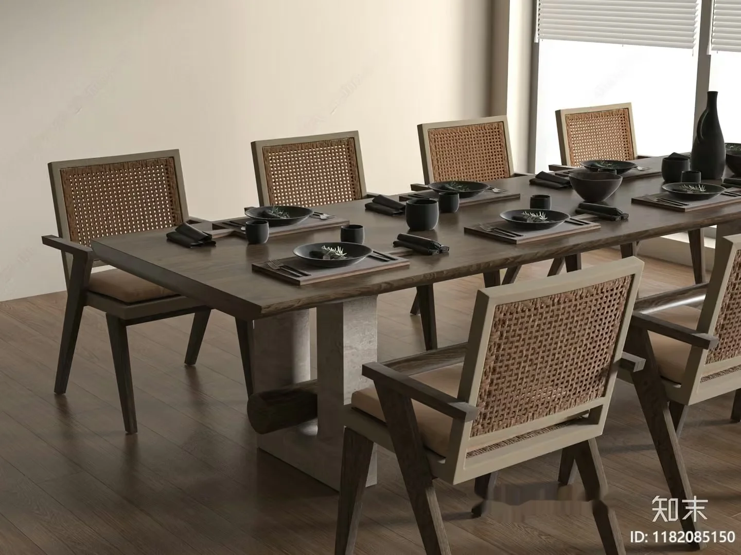 Modern Dining Table 3D Model – 658 – VRAY Render