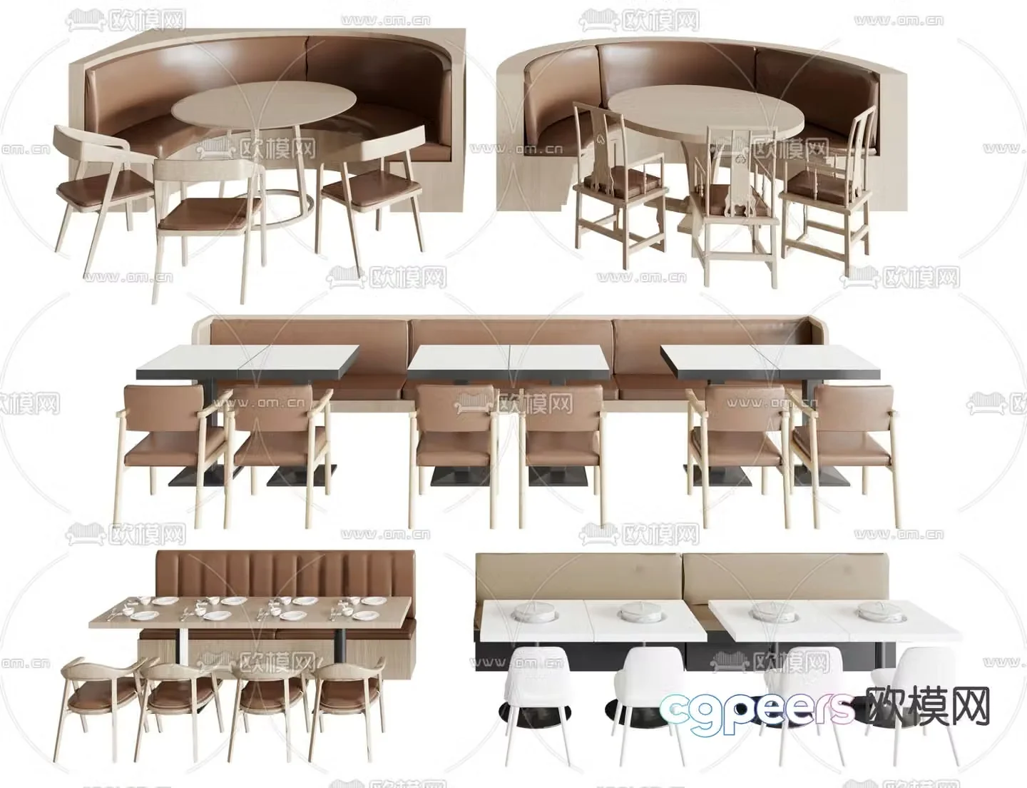 Card seat dining table and chairs card seat sofa 3d model