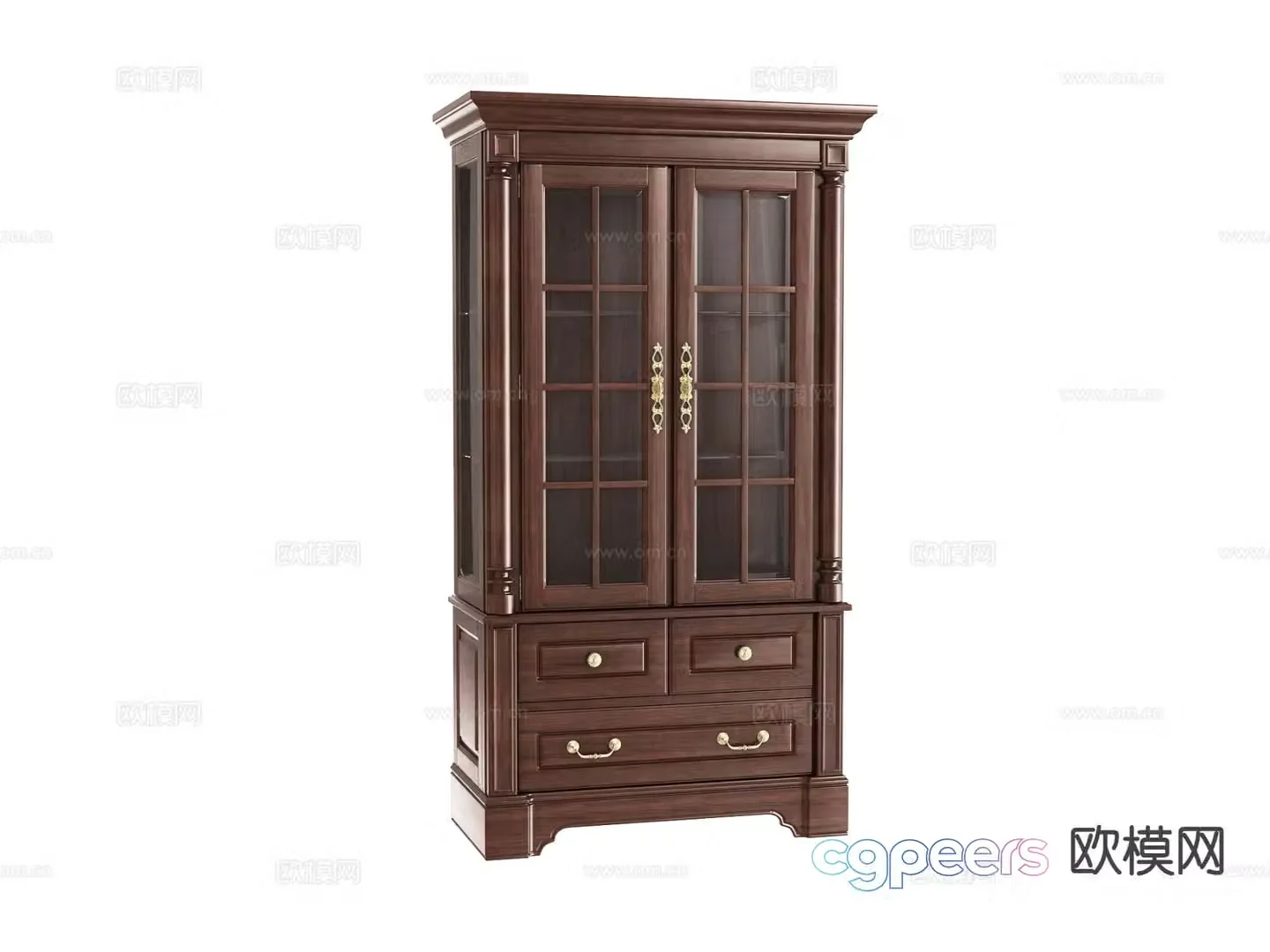 American bookcase finished cabinet hall cabinet 3d model