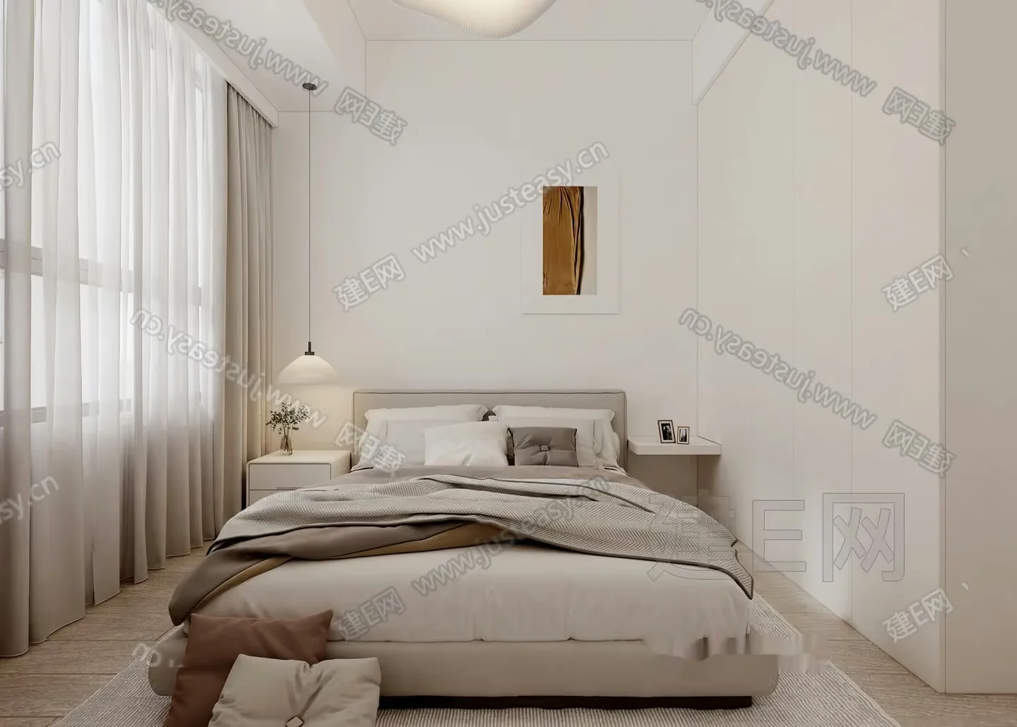 Cozy Bedroom 3D Model – 8576 – VRAY Render