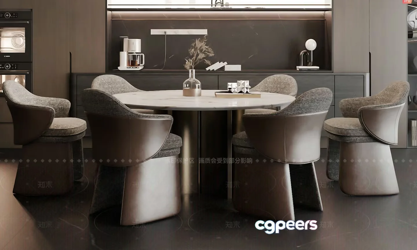 Modern Dining Room 3D Model – 18283 – VRAY Render