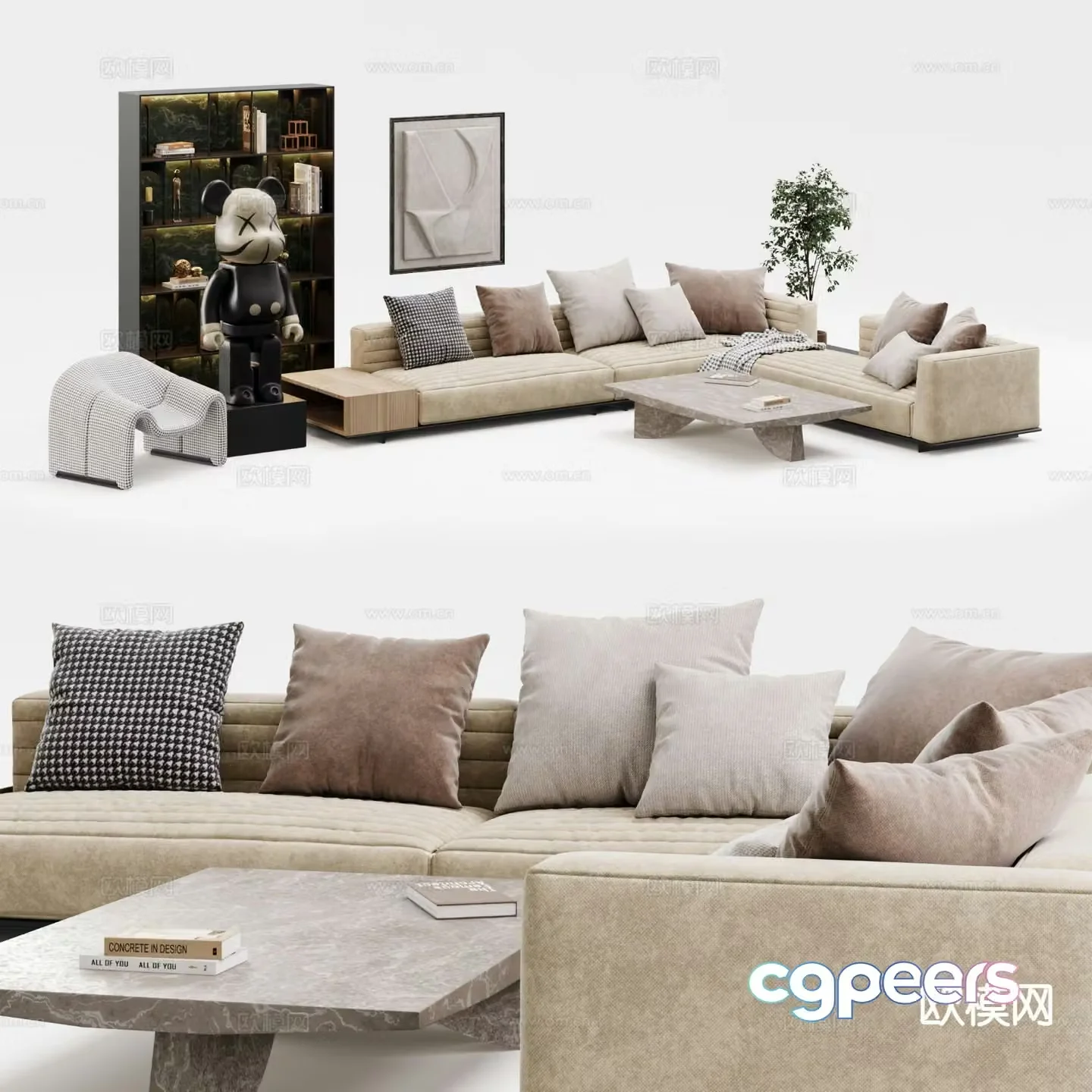 Modern modular sofa corner sofa 3d model