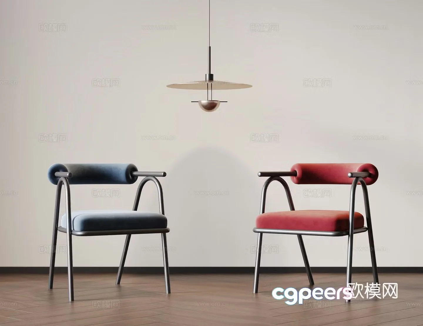 American single chair dining chair book chair dressing chair wrought iron dining chair 3d model