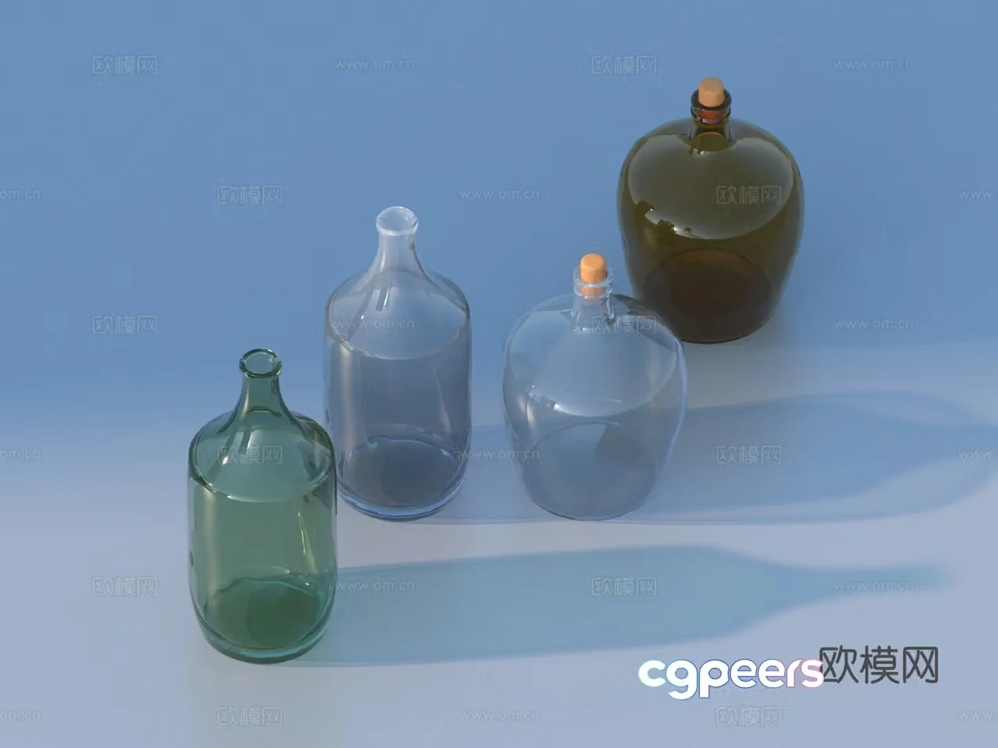 Glass bottle sketch 3d model