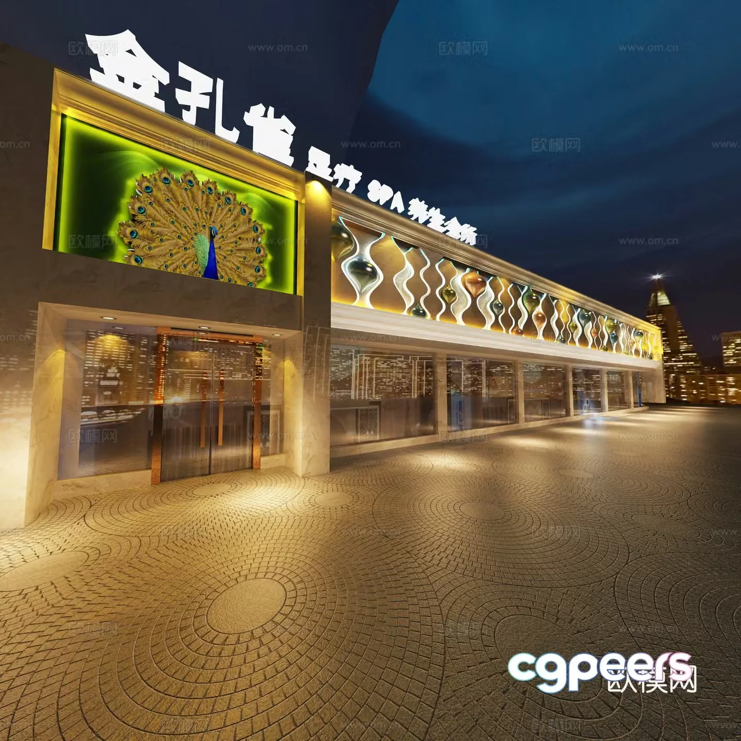 Thai foot bath shop door 3D model