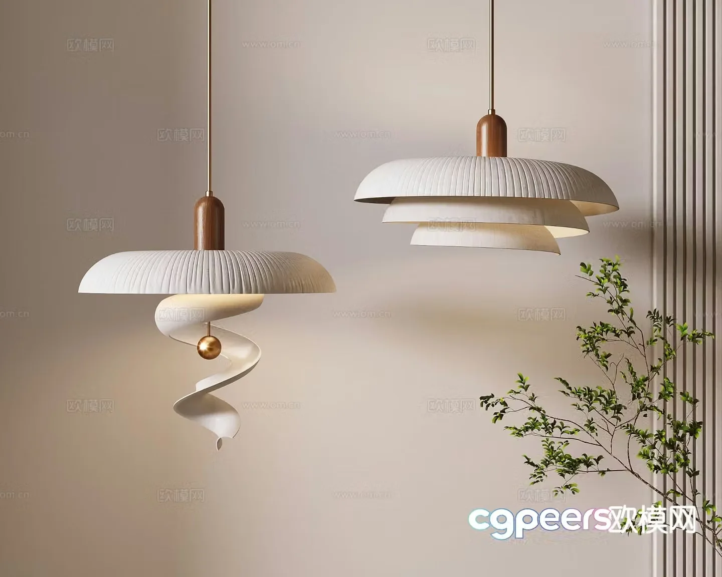 Modern art chandelier 3d model