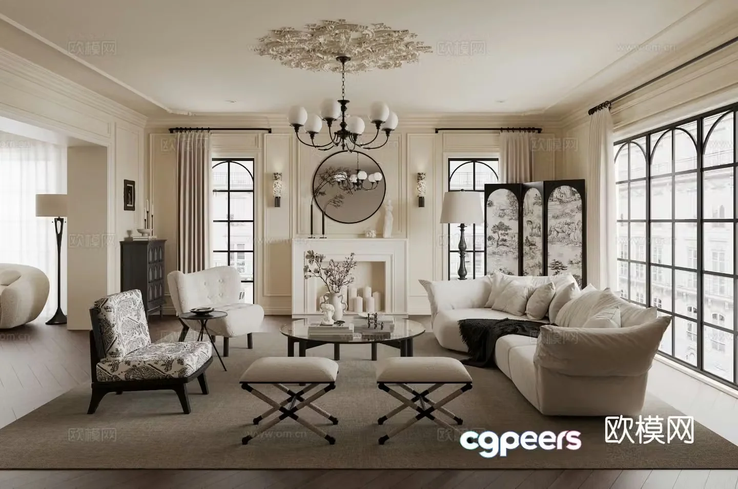 French living room 3d model
