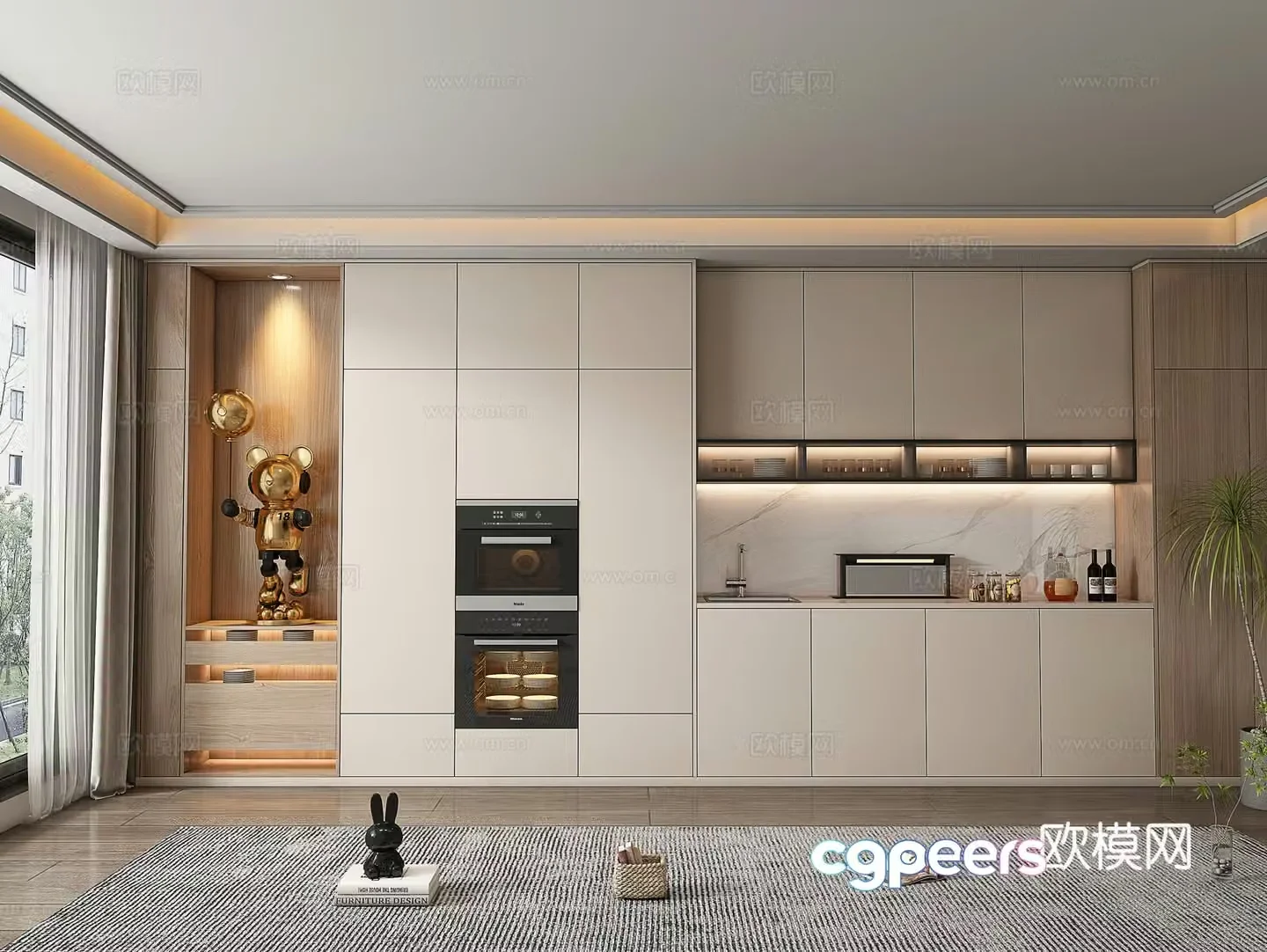 Modern wine cabinet 3d model