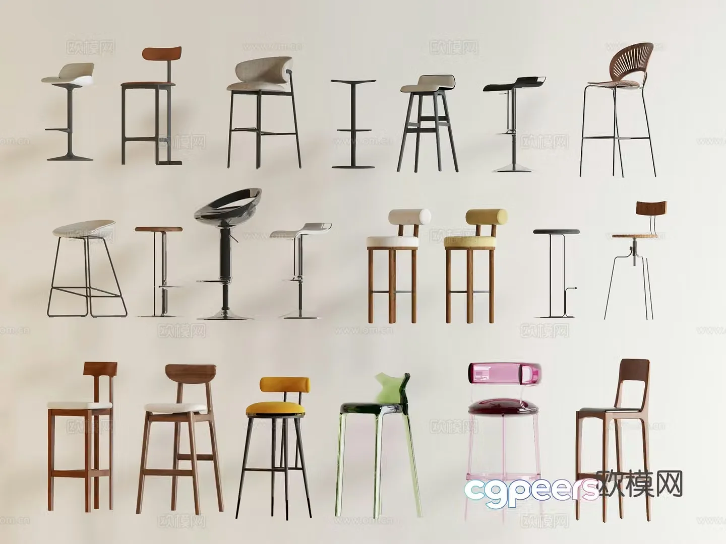 Bar chair chair bar chair 3d model