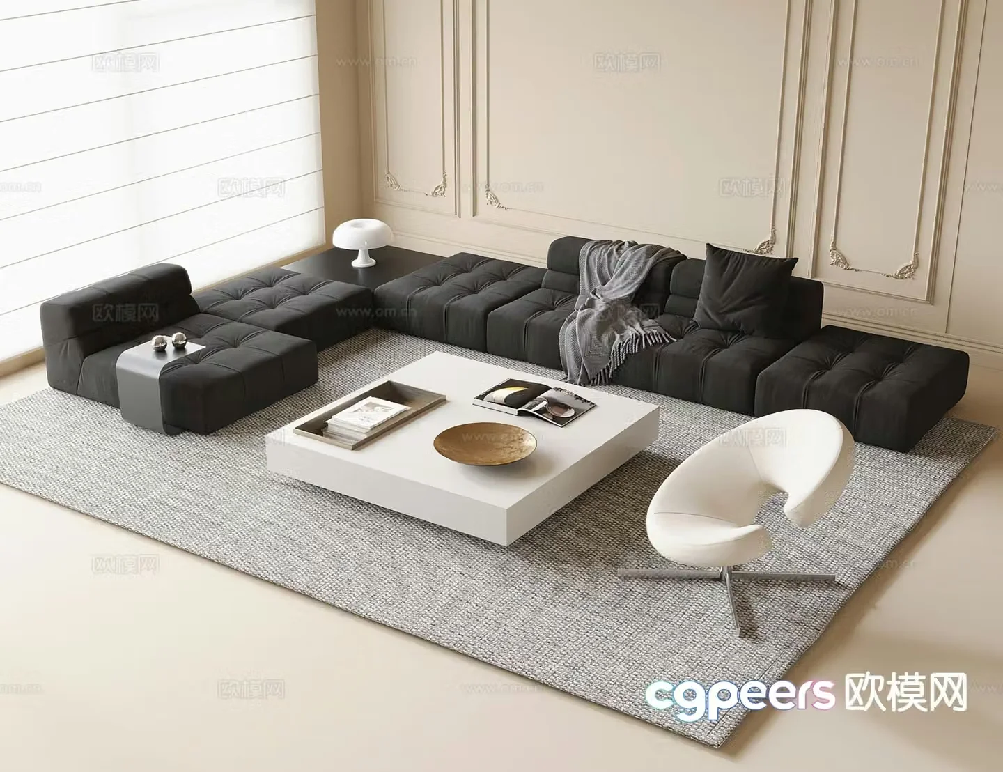 Modern sectional sofa 3d model