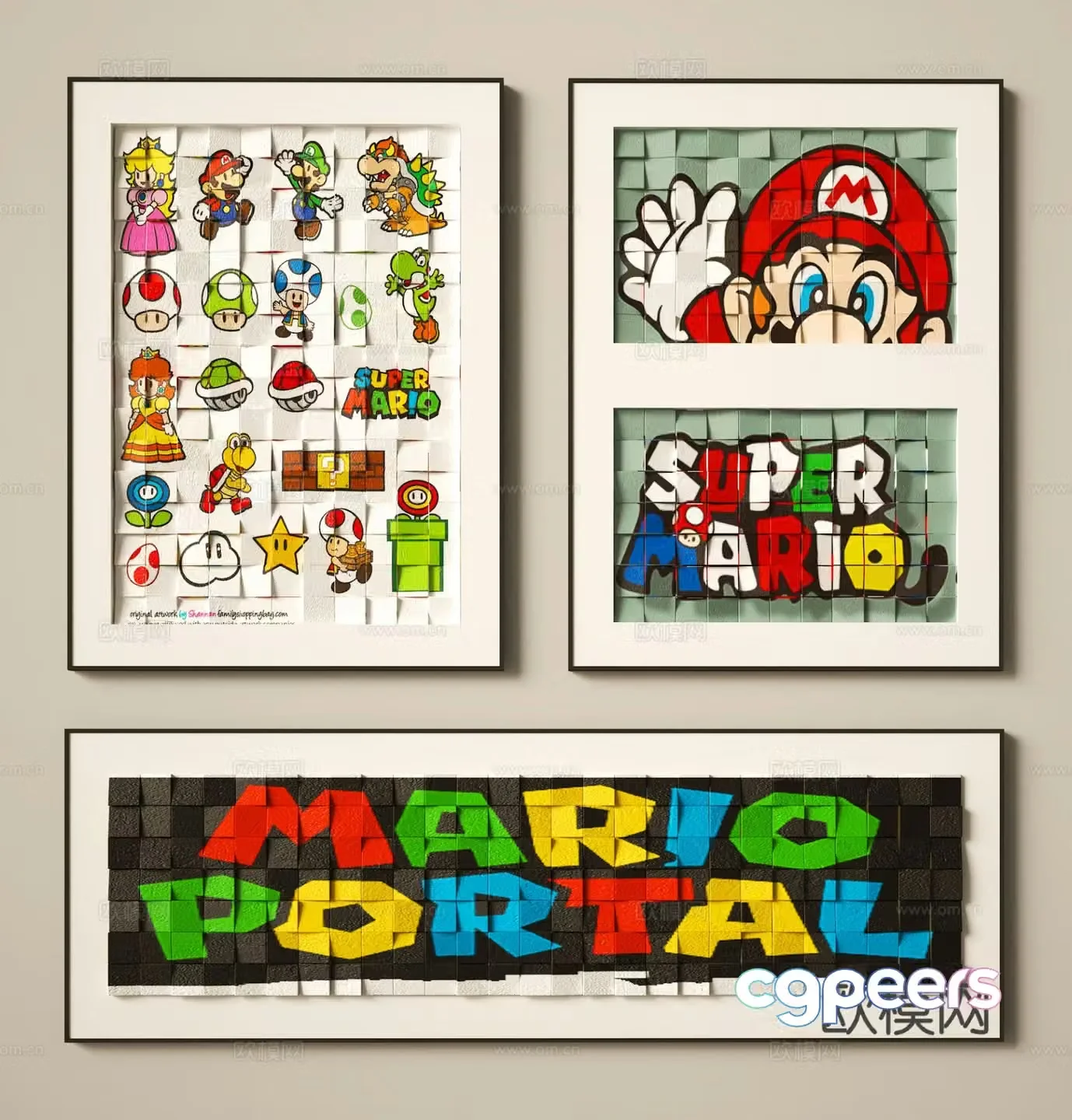 Cartoon decorative painting children’s painting hanging painting 3D model