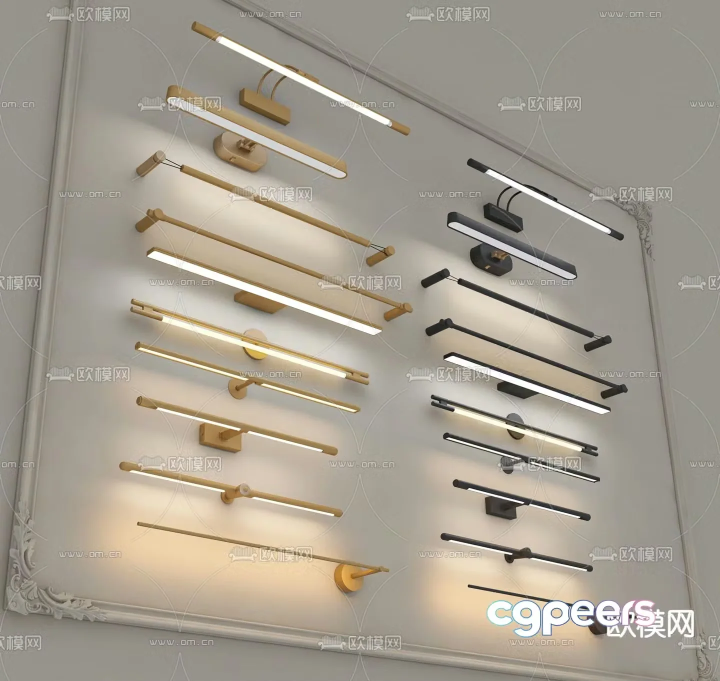 Modern wall lamp mirror headlight painting lamp 3d model