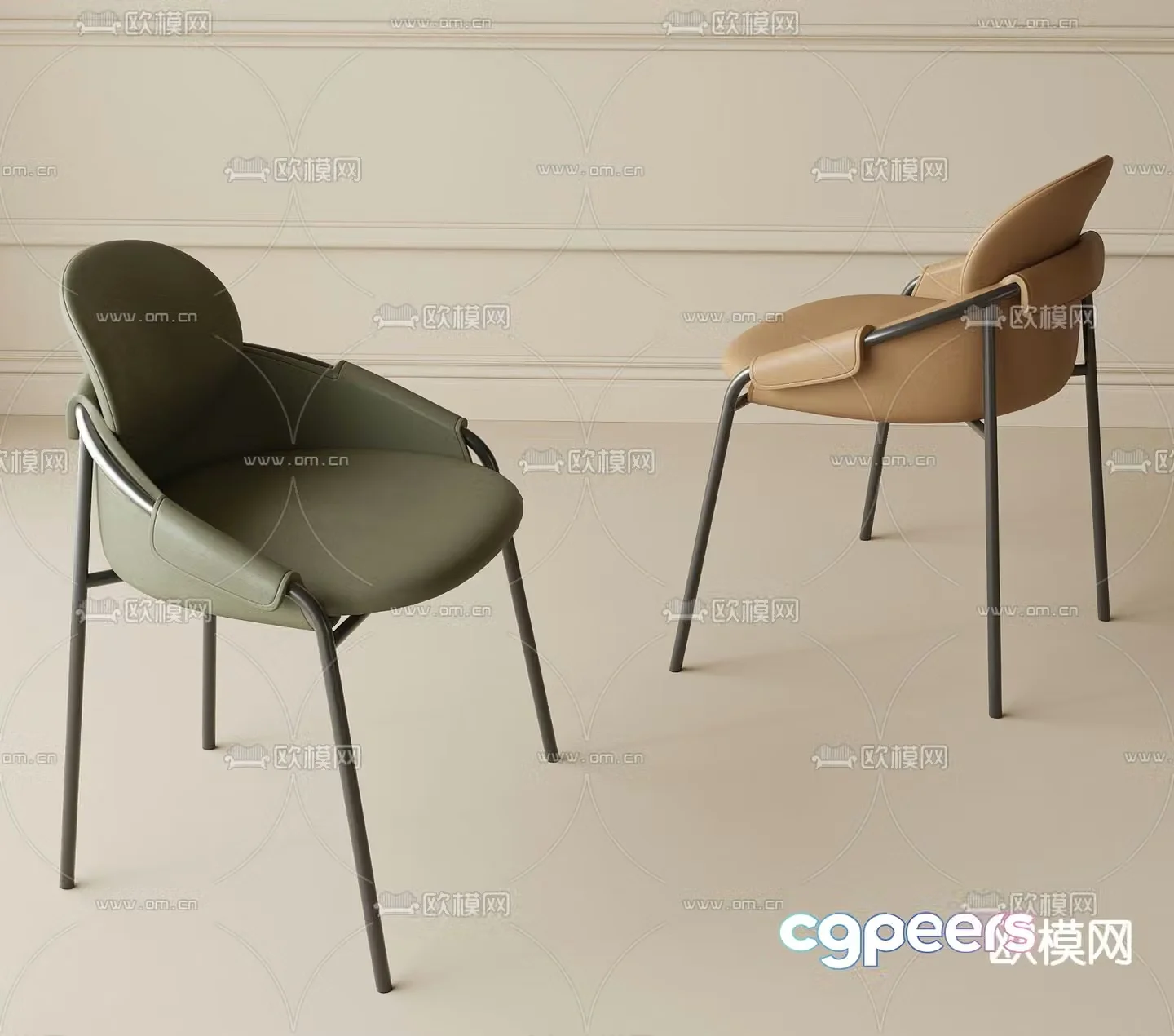 Modern chair dining chair 3d model