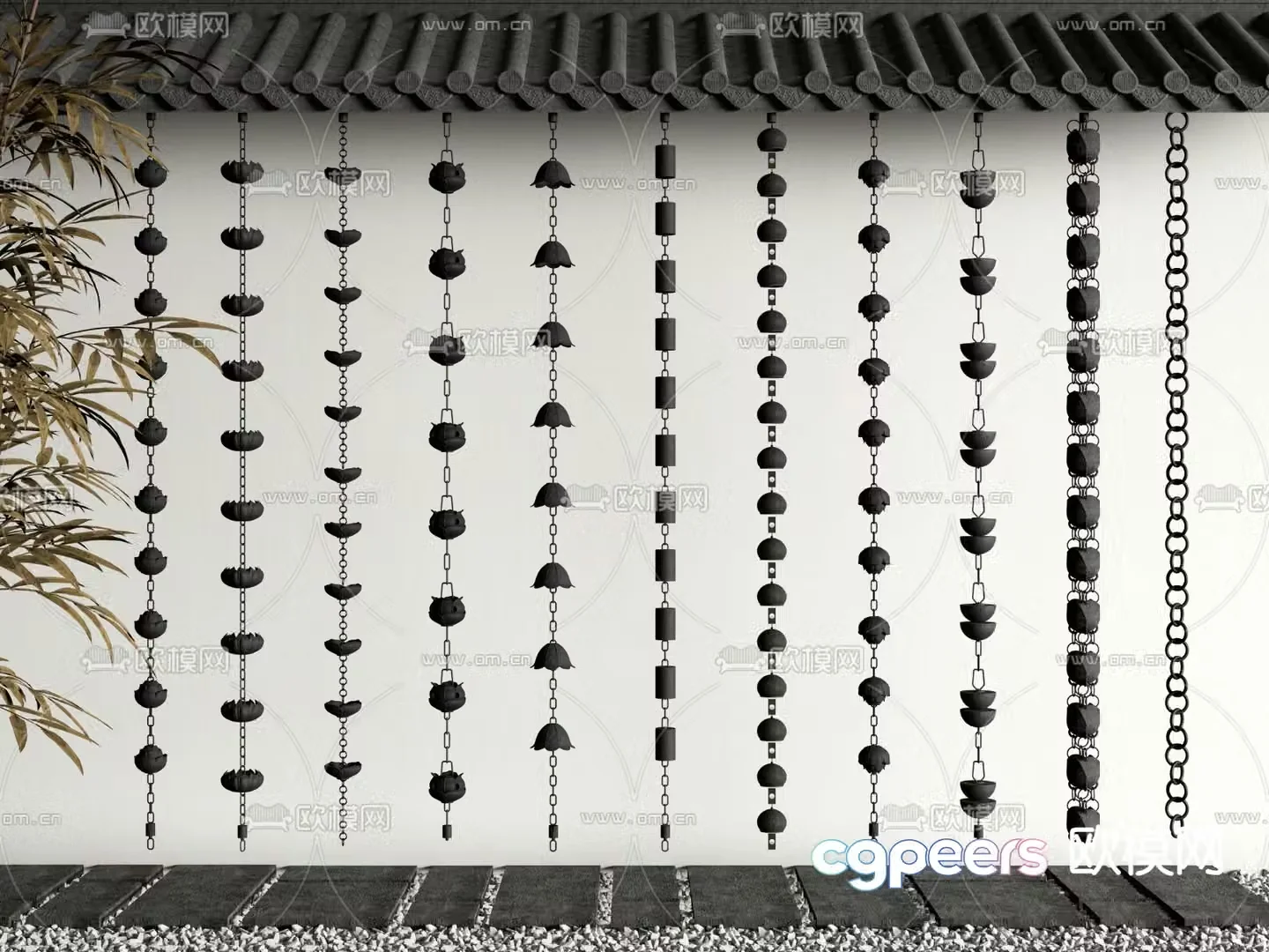 Water feature rain chain water guide chain dripping chain 3D model