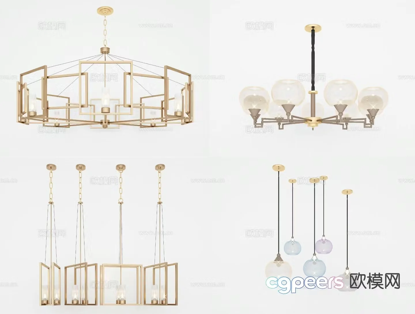 Light luxury chandelier hall chandelier 3d model