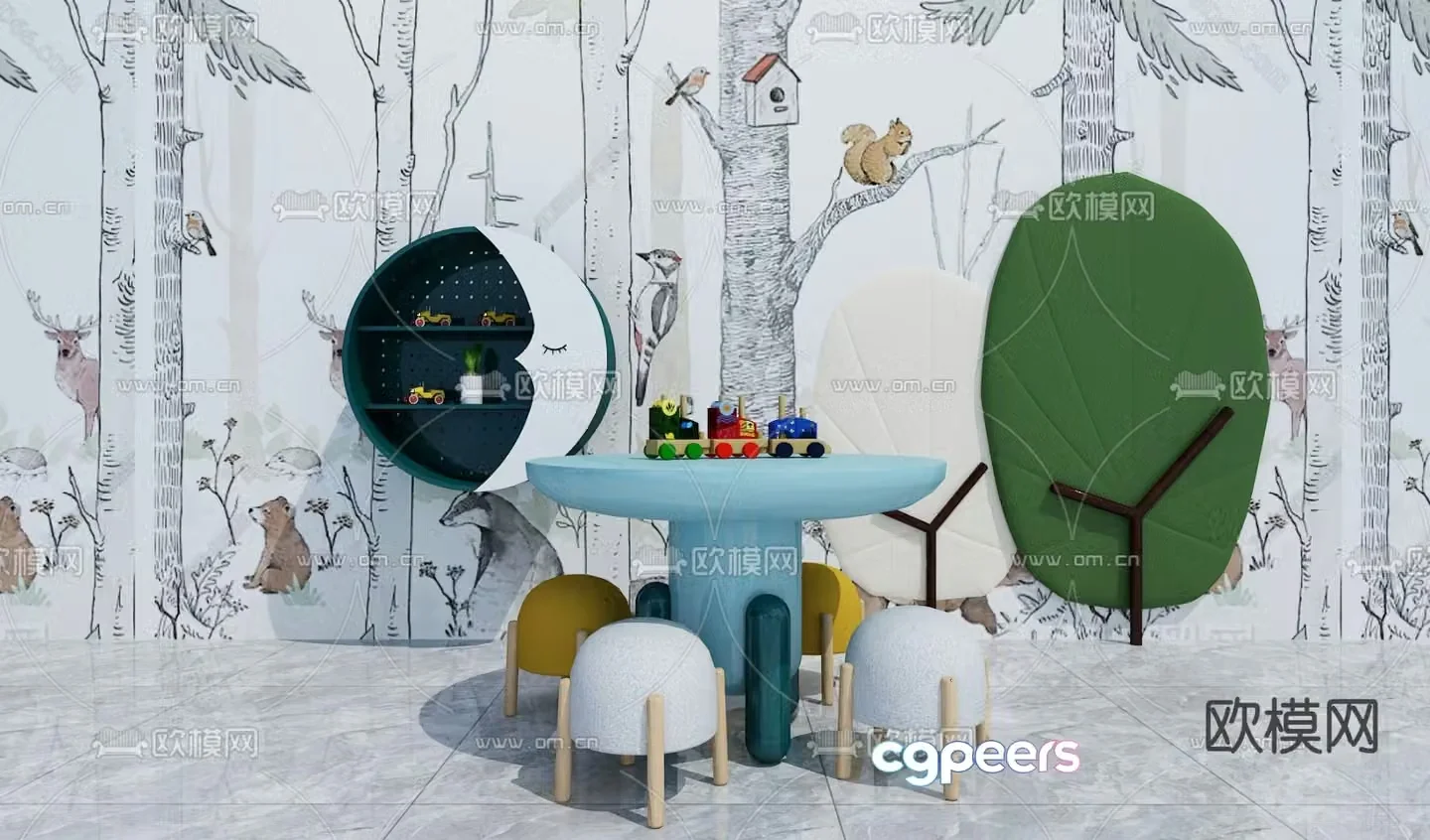 Children’s tables and chairs game tables and chairs 3d model