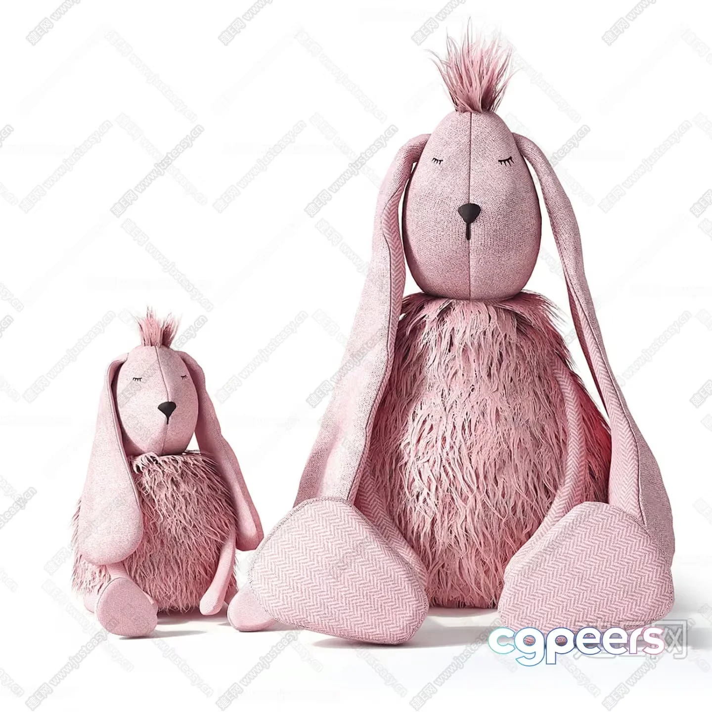 Two Stuffed Bunnies 3D Model – 10546 – VRAY Render