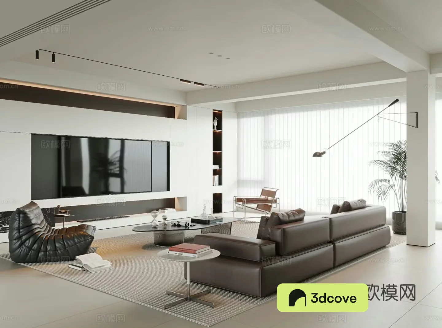 Italian style living room large flat floor living room