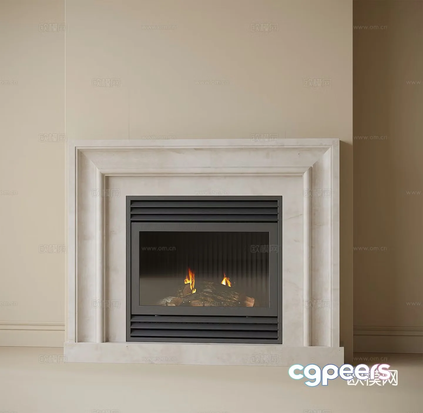 Modern decorative fireplace 3d model
