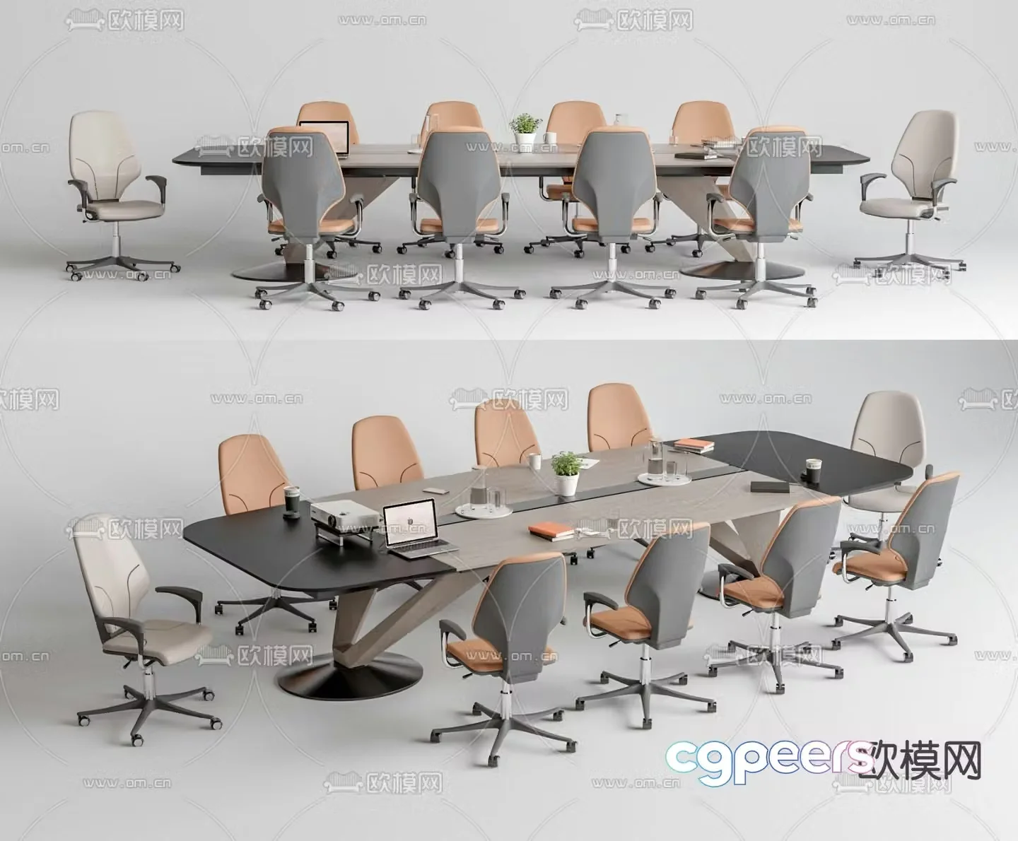 Conference tables and chairs conference table 3d model