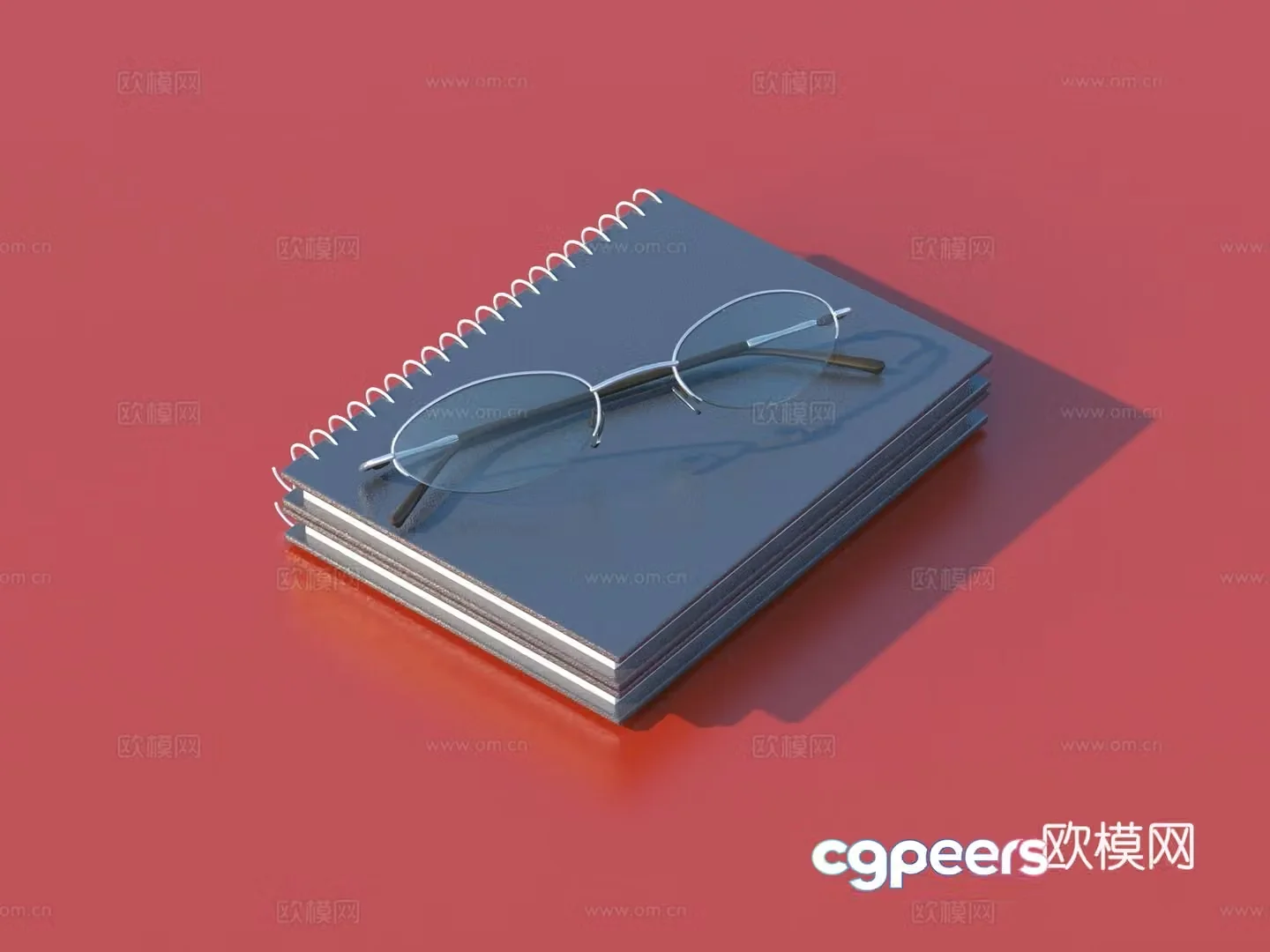 Glasses notebook sketch 3d model