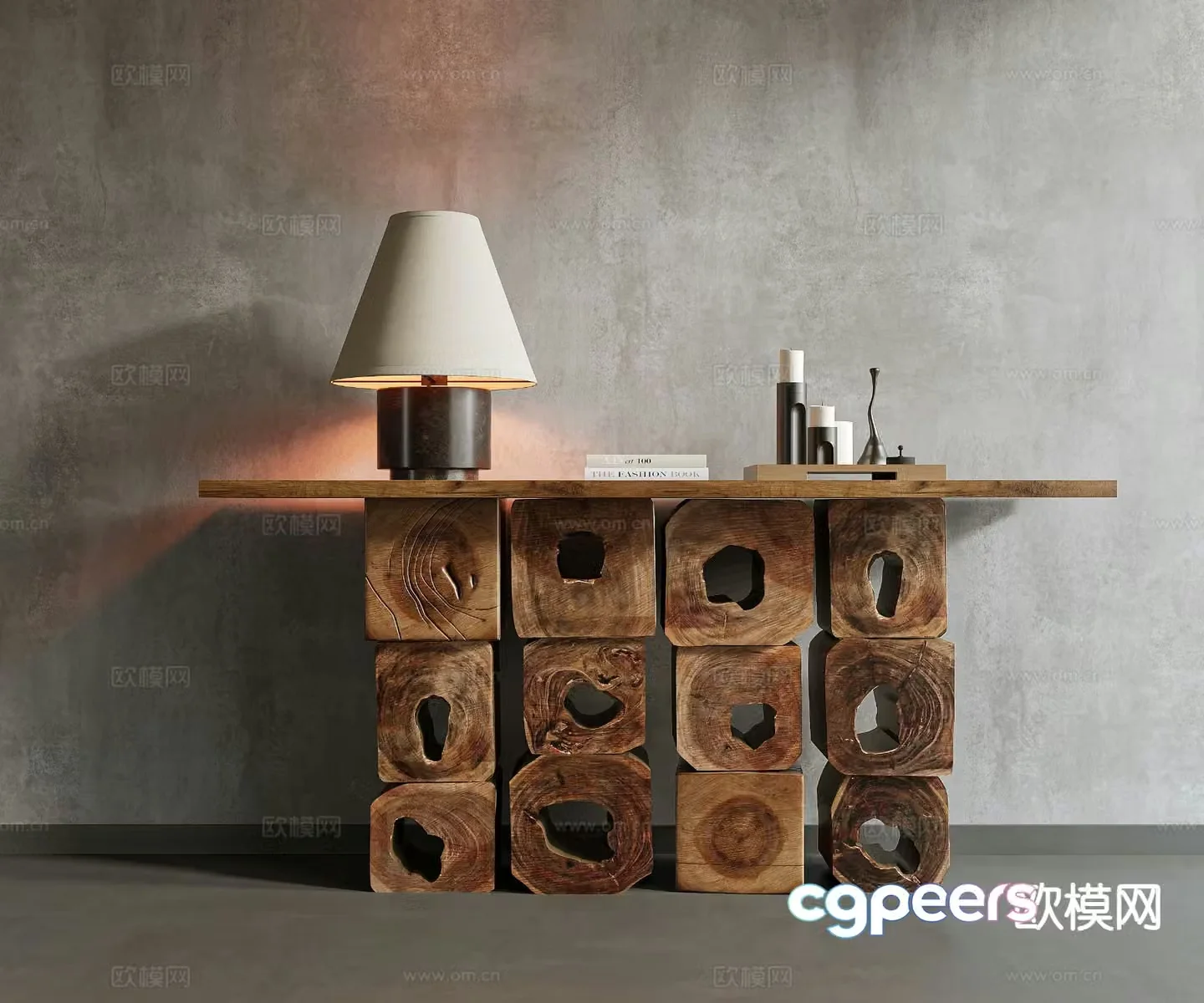 Medieval style desk end view desk entrance desk 3D model