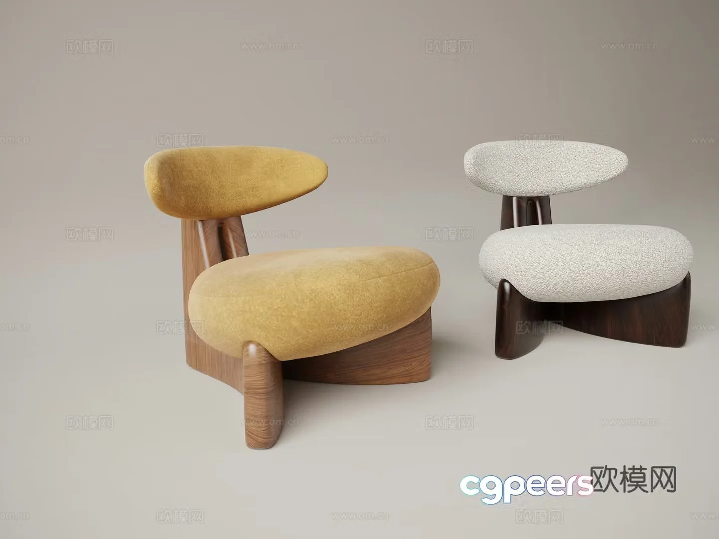 Medieval style leisure chair single chair chair 3d model