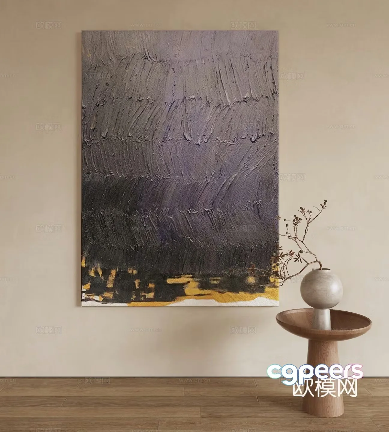 Modern texture painting decorative painting 3d model