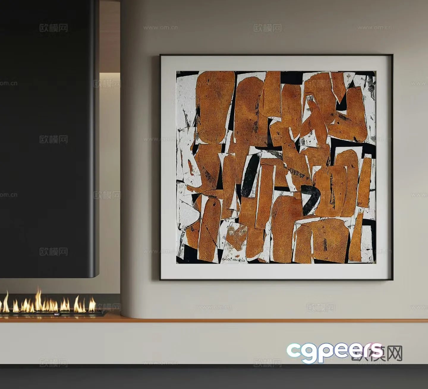 Modern hanging paintings Modern abstract hanging paintings Modern Italian hanging paintings Modern light luxury hanging paintings Modern simple 3D model