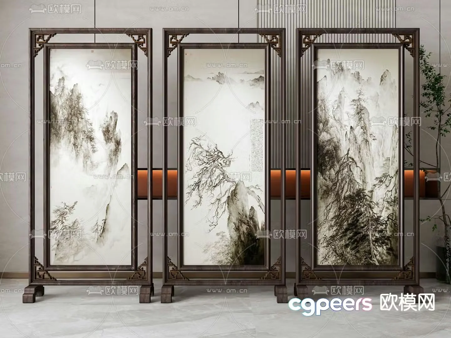 New Chinese screen 3D model