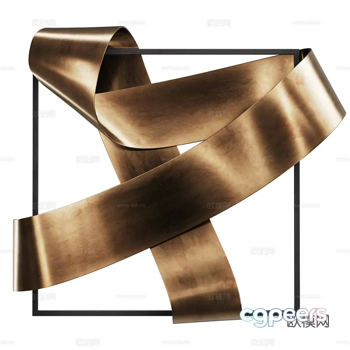 Modern Italian light luxury metal wall decoration pendant 3D model