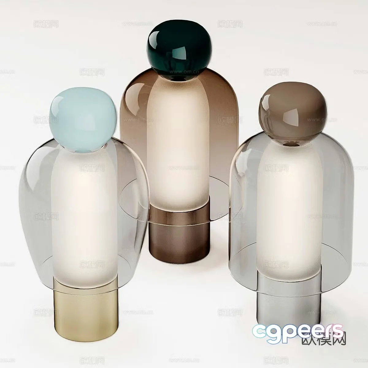 Light luxury table lamp glass table lamp d model