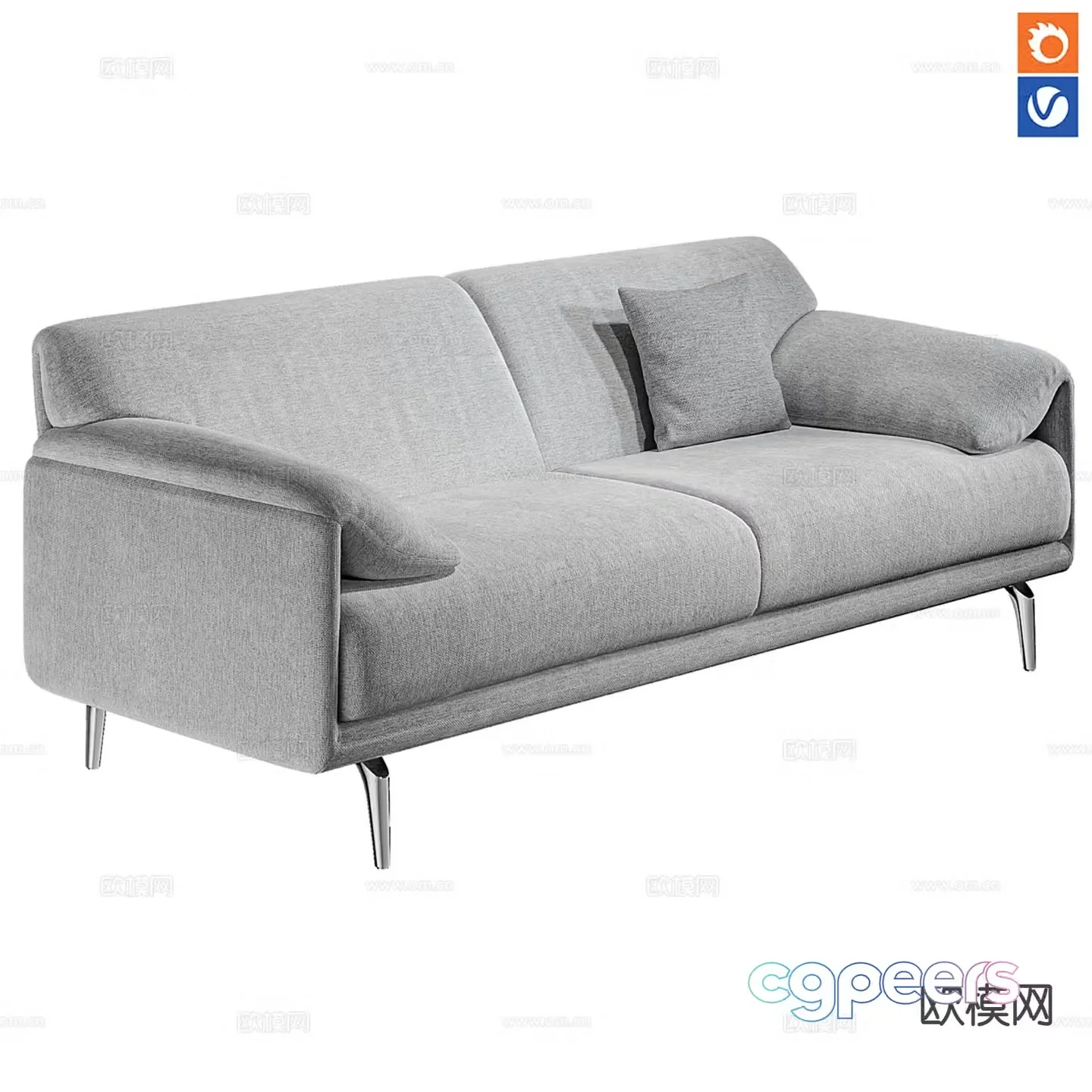 leolux modern loveseat 3d model