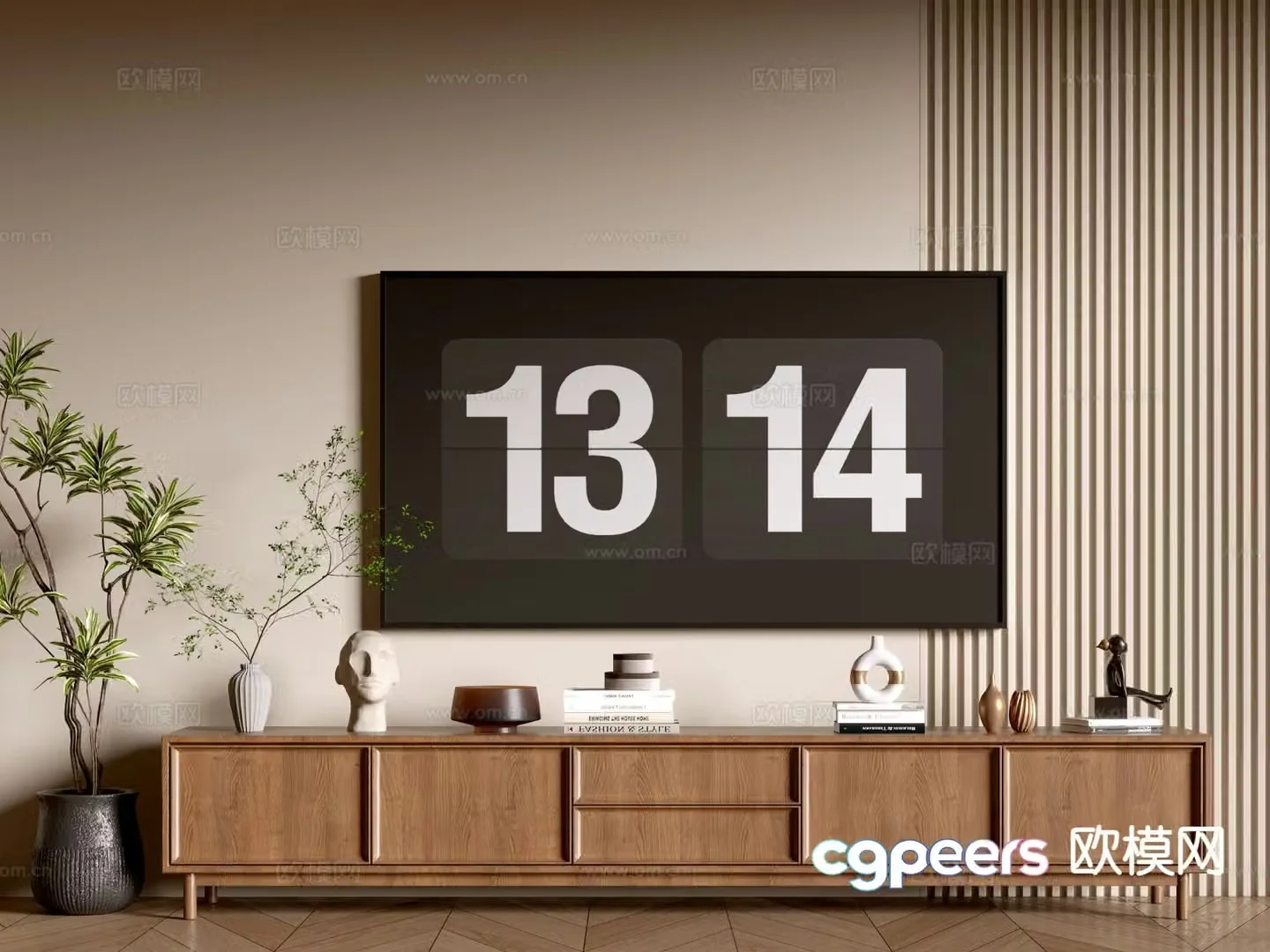Wabi-sabi TV cabinet 3d model