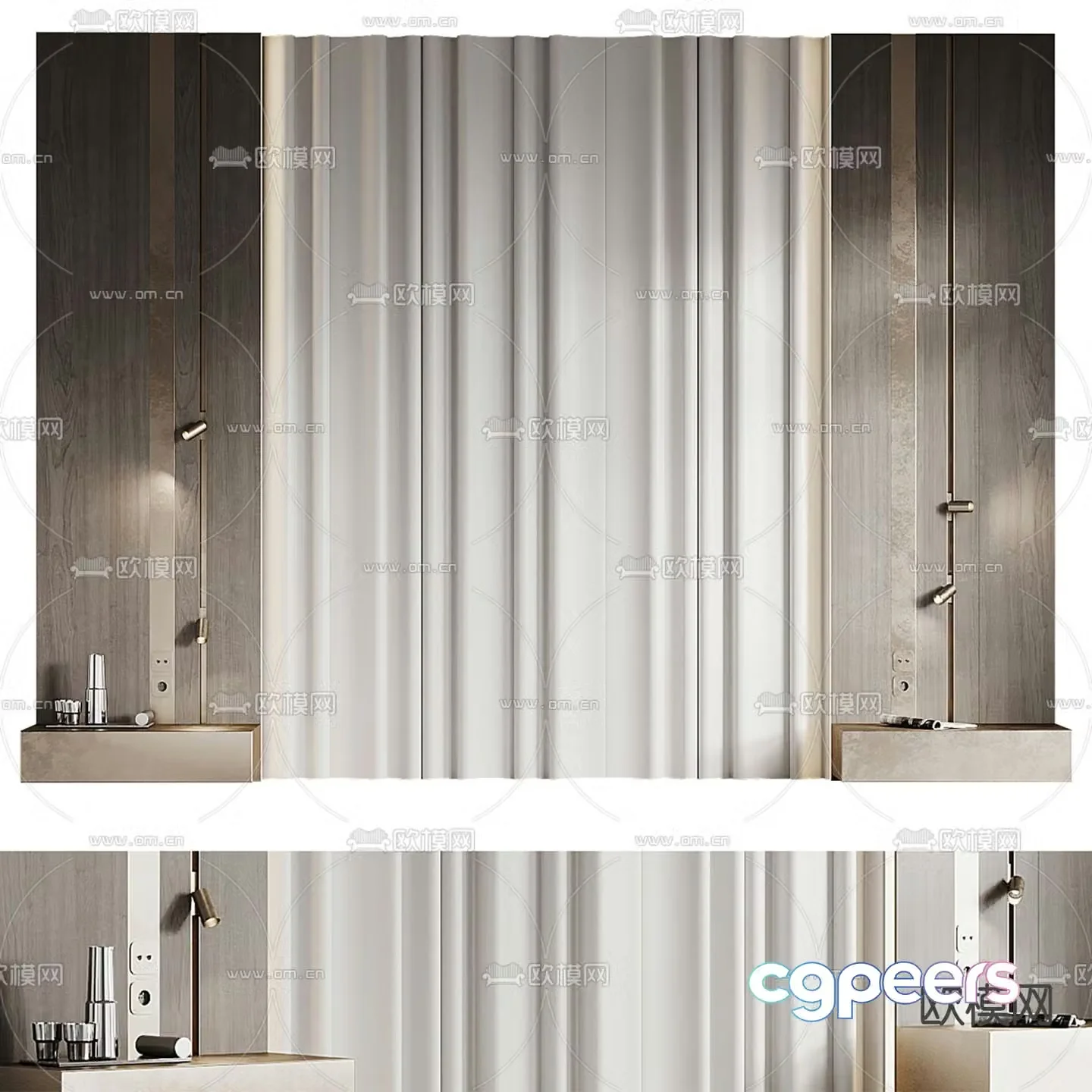 Bedside background wall 3d model