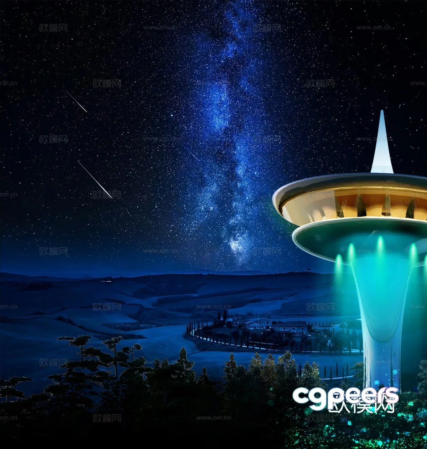 Future Science and Technology Library Observation Tower Observation Tower Land 3D Model