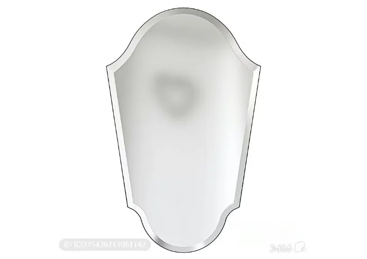A Mirror With A Rounded Edge And A Subtle Grey Tint 3D Model – 1563 – VRAY Render