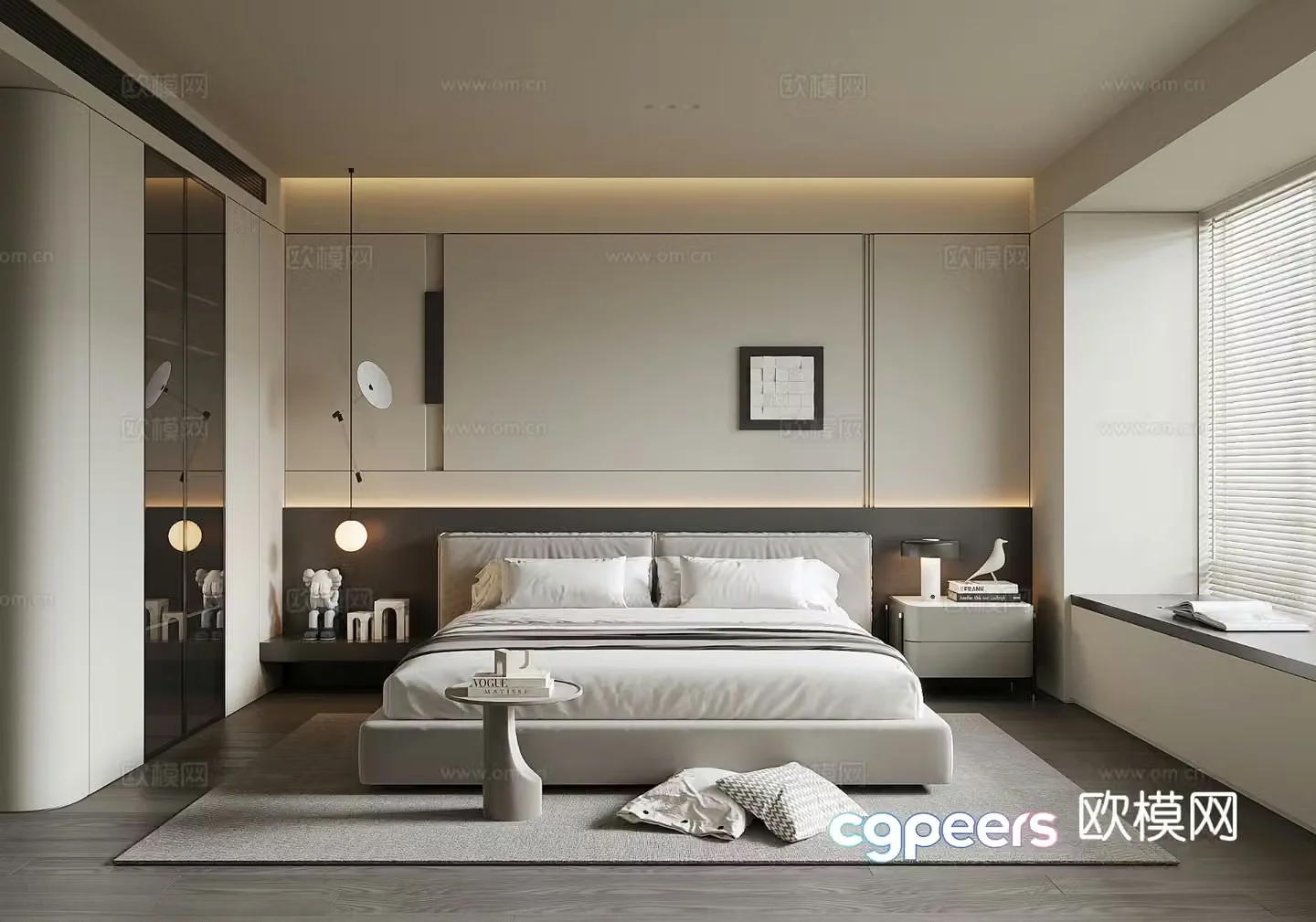 Modern home bedroom master bedroom 3d model
