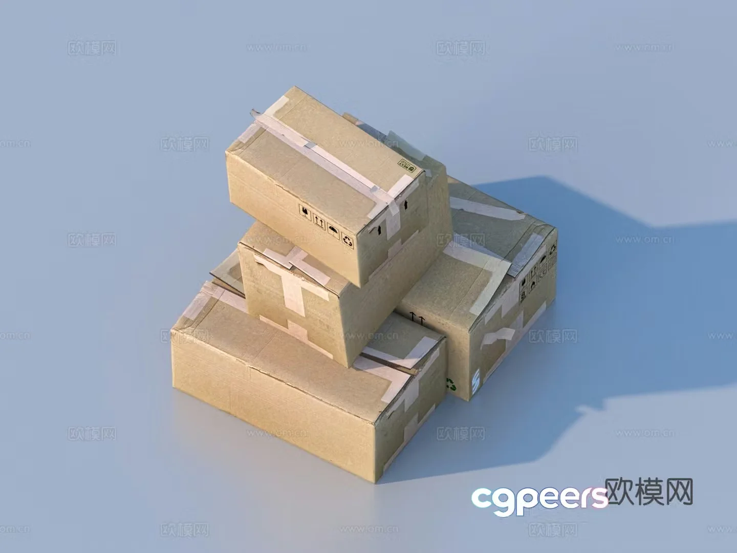 Scrap Carton Carton Cardboard Box 3D Model