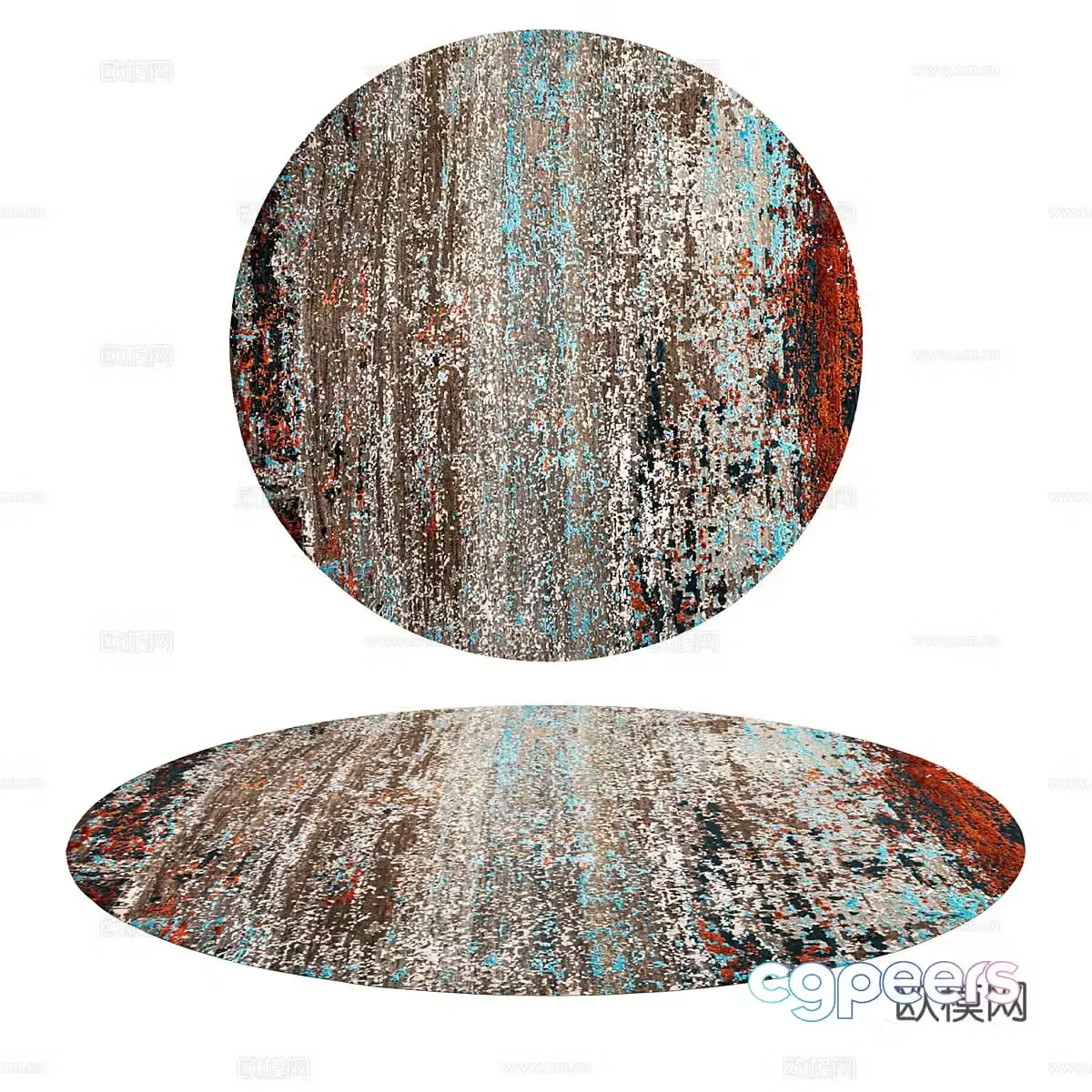 Simple carpet round carpet living room carpet 3d model