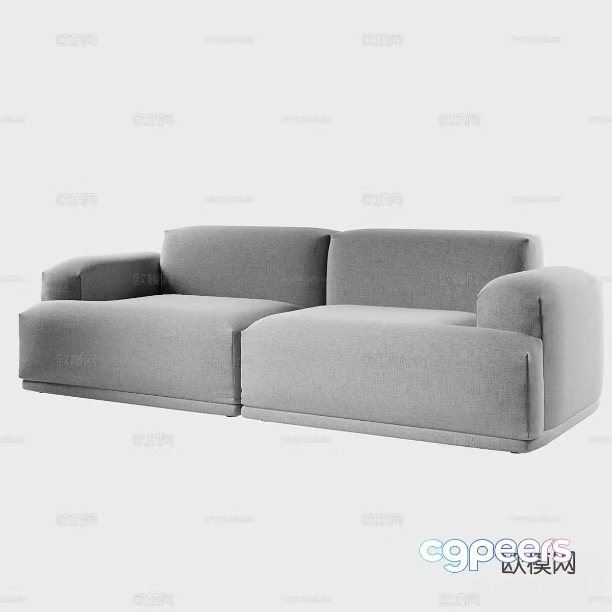 MUUTO Nordic double sofa tofu block sofa 3d model